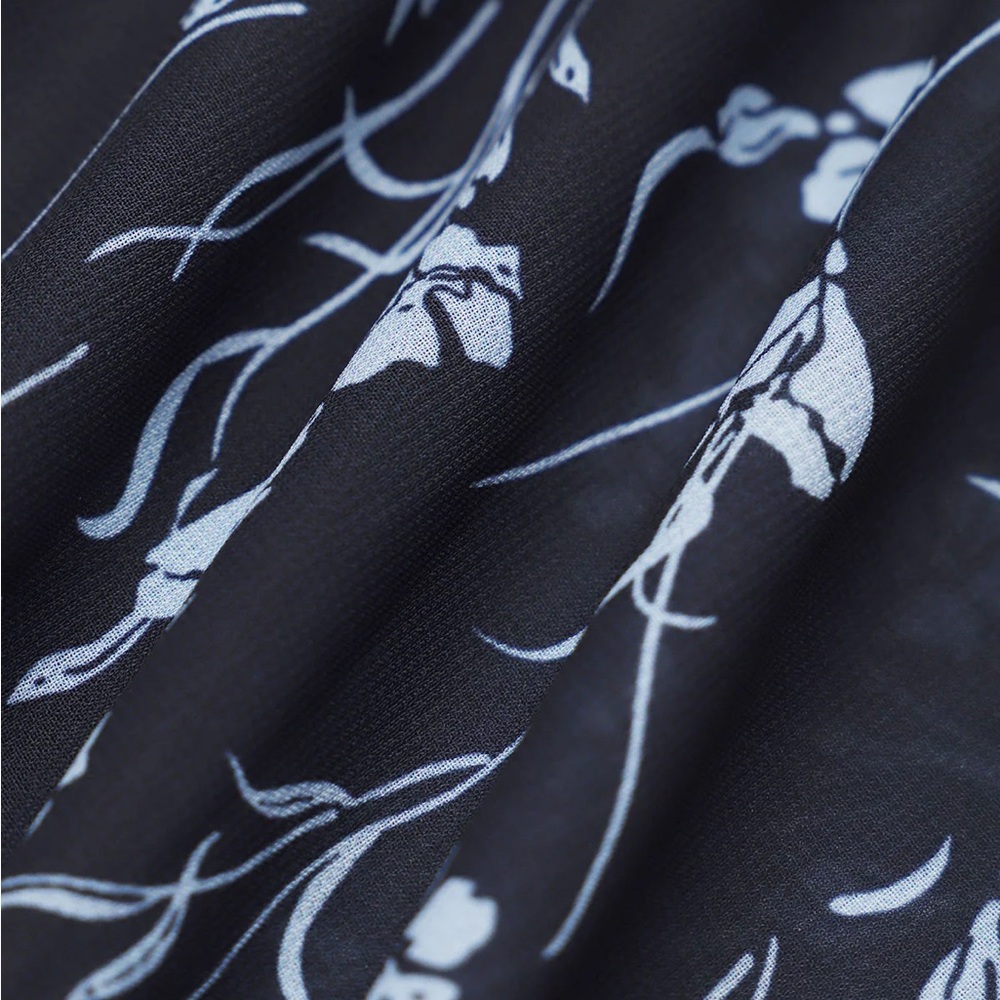 Rihoas Navy Floral Sweetheart Neck Midi Dress - Picture 7 of 10